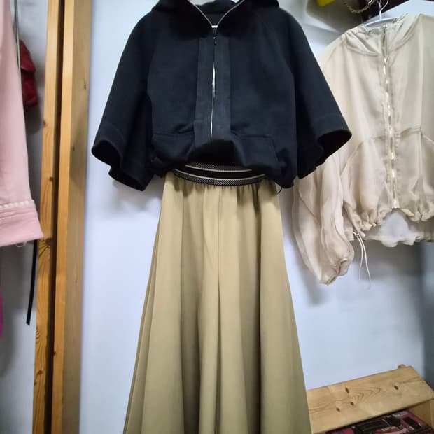 랑방집업 후드집업. 타임 와이드팬츠