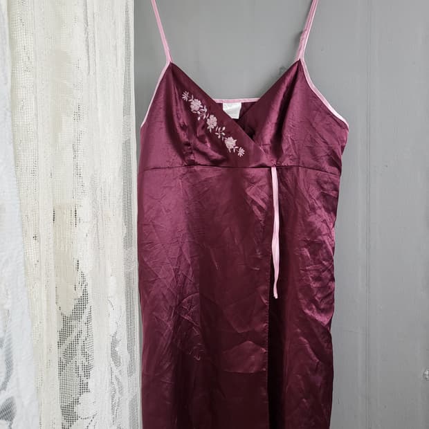 빈티지 일본풍 실크 슬립 원피스