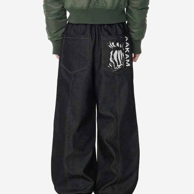 새상품) 아캄 Pin-tuck Printed Denim Pants