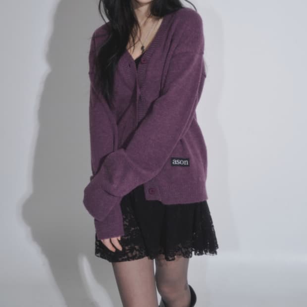 택포 애즈온 하퍼 가디건 퍼플