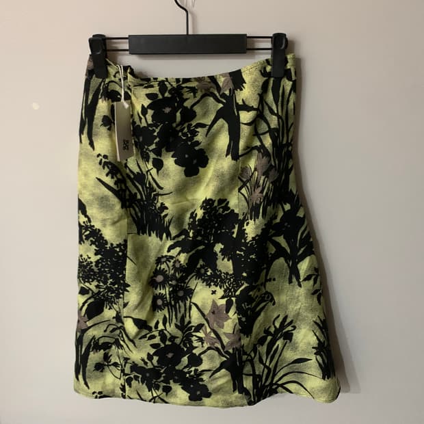 ARC SILK PRINT SKIRT (LEMON SHADOW)