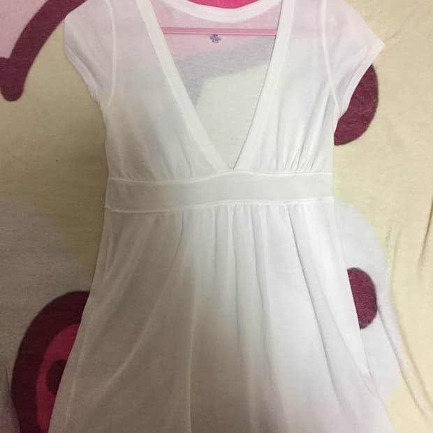 브랜디멜빌 브이넥 화이트 레이어드 반팔