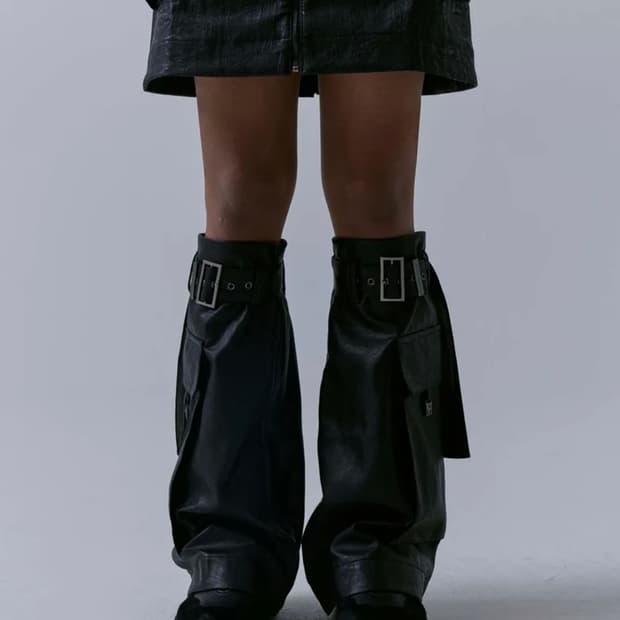 트리밍버드 2-way 레더 레그워머 블랙