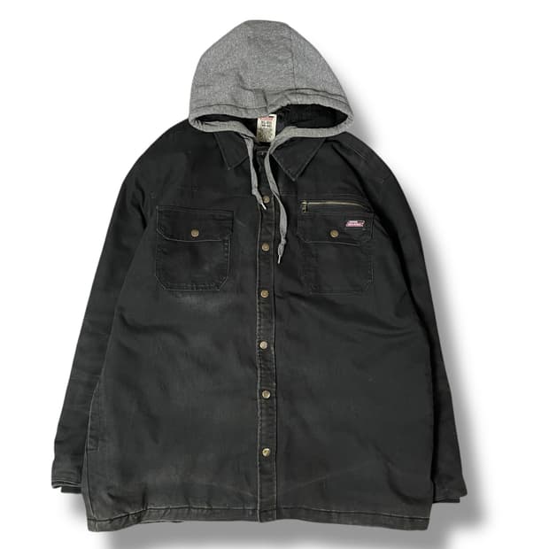 디키즈 후드 레이어드 블랙 워크자켓 XL