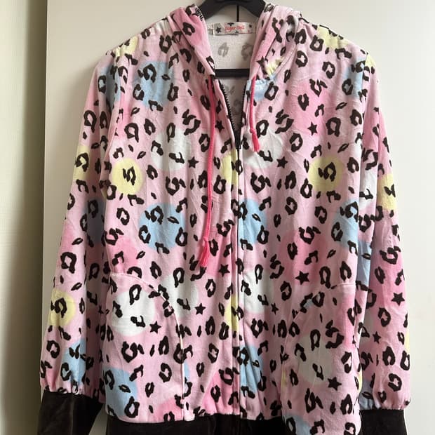 y2k 갸루 일본 빈티지 레오파드 집업