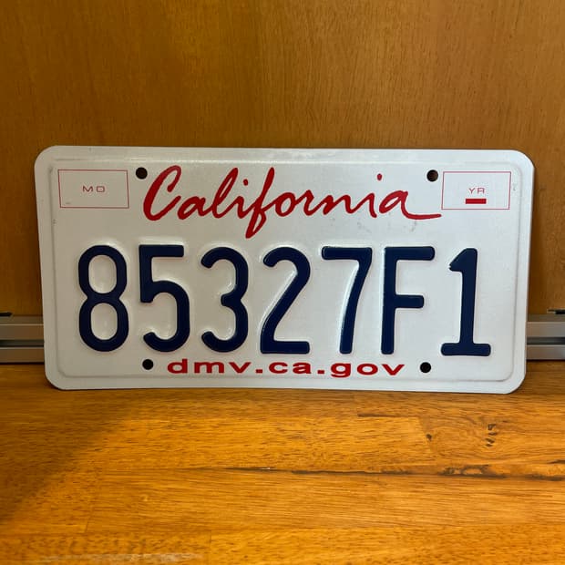 Vintage California License Plate