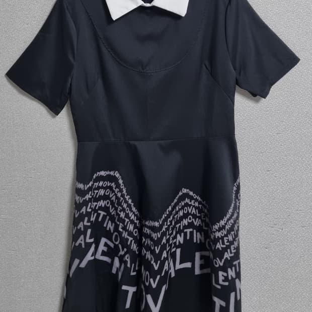 XS (44) 발렌티노 블랙 반팔원피스