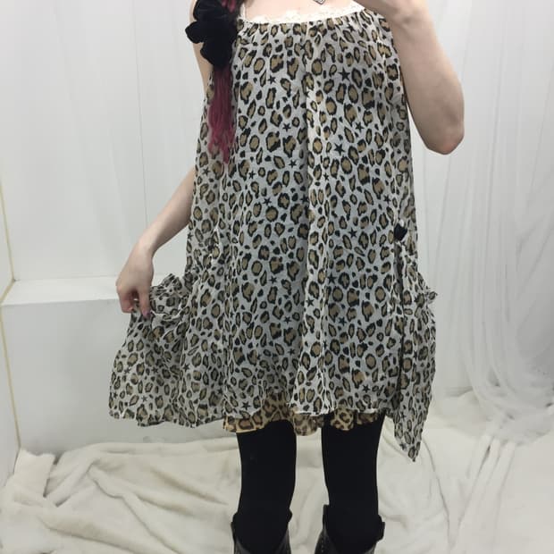 큐빅 포켓 호피 나시 원피스 🐆 