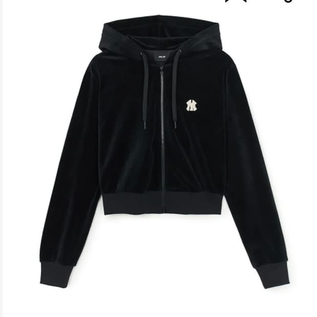 엠엘비 벨벳 크롭 후드집업