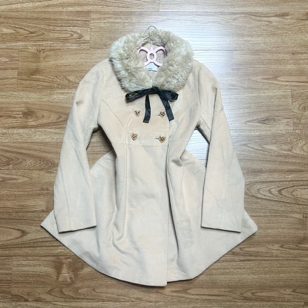 빈티지 리본 퍼 라떼 코트 히메갸루 로걀 히메카지 공겜여주 리즈리사깔