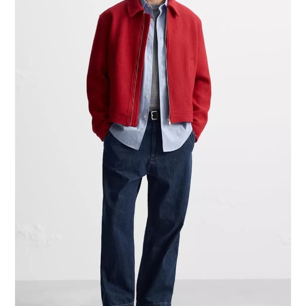 자라 부클 울 점퍼 xl