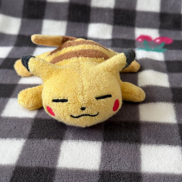 레어 포켓몬 고전 토미 잠자는 피카츄 납작이 인형 TOMY