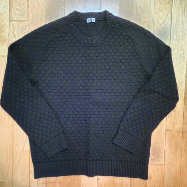 유니클로 U 울 니트 블랙 XL