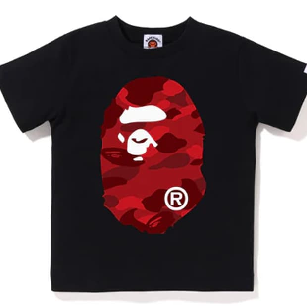 [160] 베이프 레드카모 빅사루 반팔티 블랙 키즈