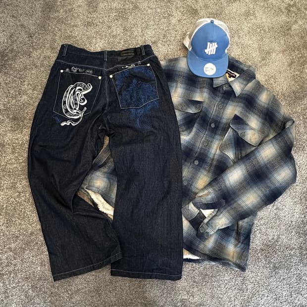 쿠지 블루 데님 스케이터 팬츠32