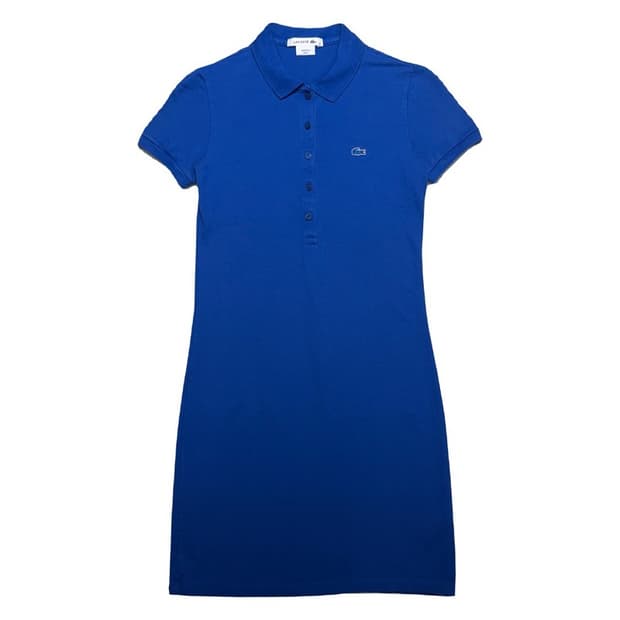 LACOSTE 폴로 반팔 PK 원피스 블루 32