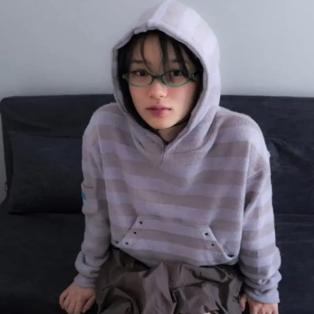 인앤양하모니 후드 brushed hoodie, light purple