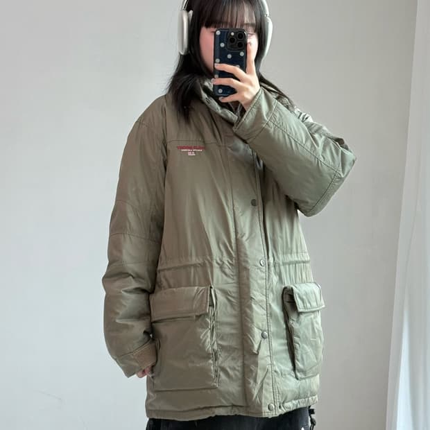 폴로 스포츠 카키 사파리 구스다운 패딩