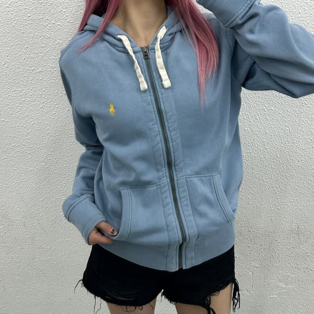 폴로 랄프로렌 옐로우포니 소라맛 후드집업 S