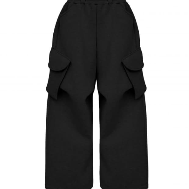 [OS] MJD X 코인서울 와이드 카고 스웻 팬츠 블랙