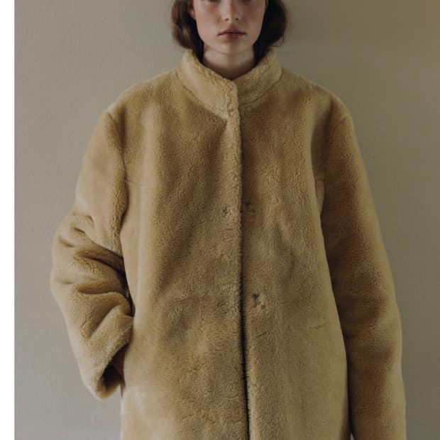 새상품)파르벵 farven 울 쉐어링 퍼 하프 자켓 코트