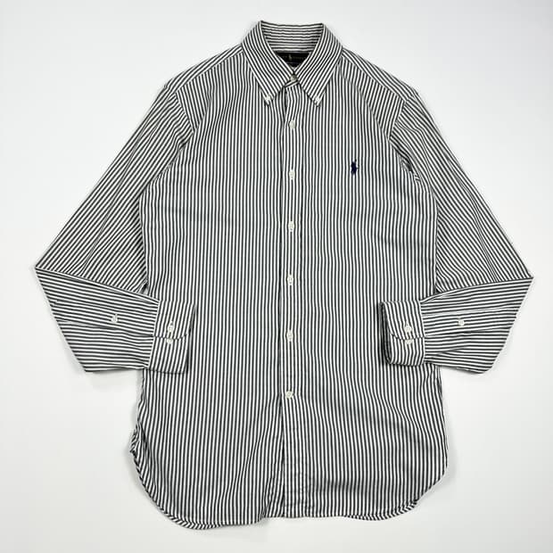 폴로 랄프로렌 슬림핏 스트라이프 셔츠 챠콜 그레이 S