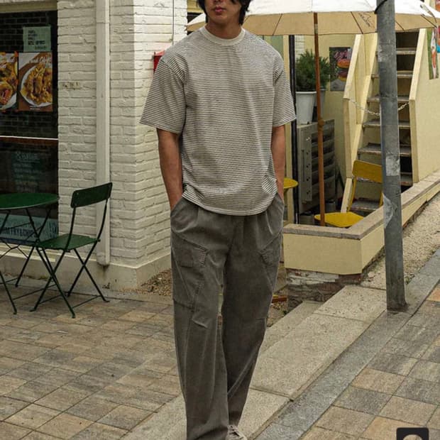 오까네 카미얀 세미와이드 카고밴딩팬츠 XL