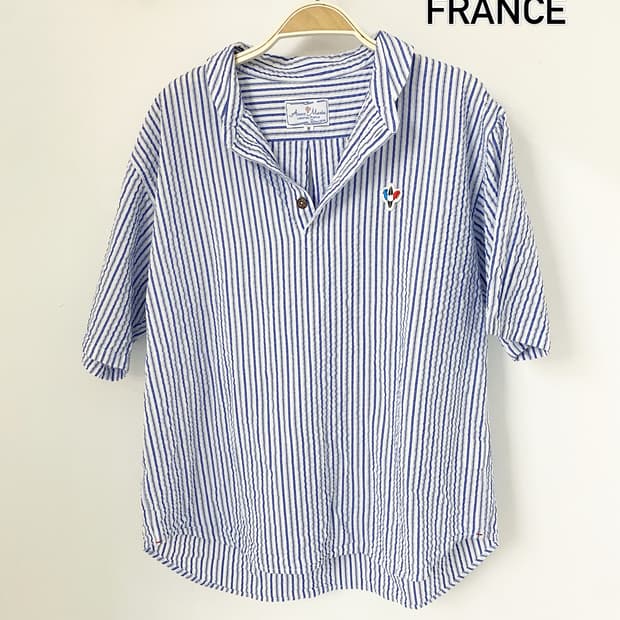 FRANCE 블루 스프라이트 반팔 셔츠