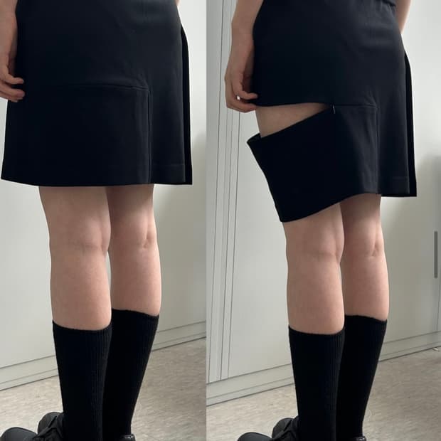 youshim SLIT-ZIP MIDI SKIRT