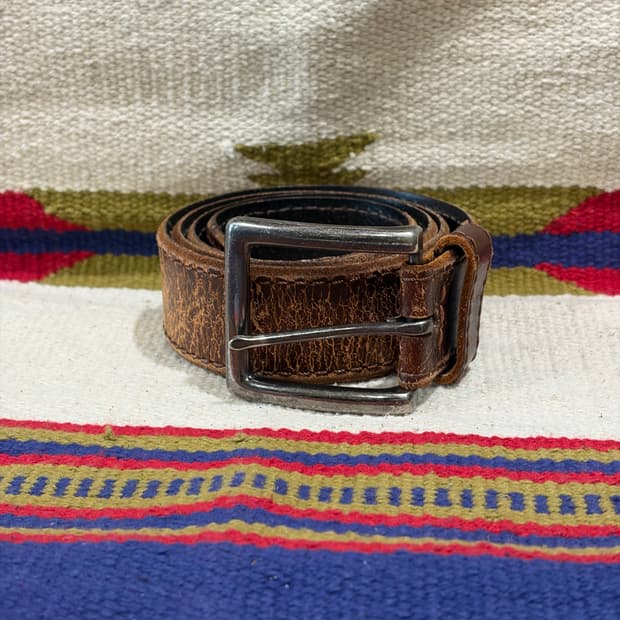 리얼레더 싱글핀 빈티지 클래식 벨트 / leather brown belt