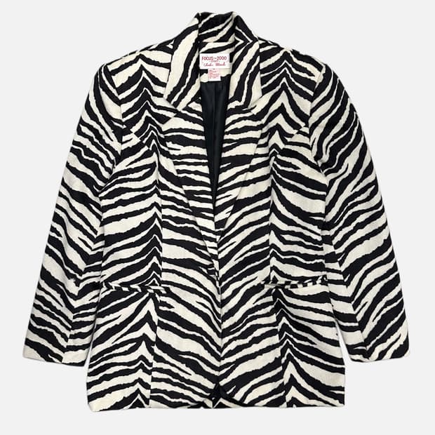 zebra pattern blazer jacket