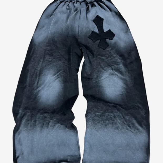 스케이터락 워싱 와이드 밴딩 스웻팬츠 블랙 무신사 조거팬츠