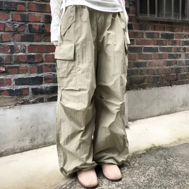 에이블리 그린씨 카고 나일론 팬츠