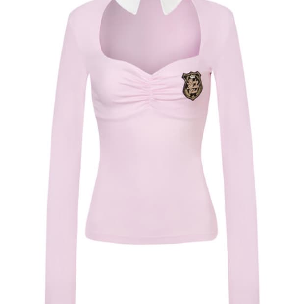 Charmy collar top (baby pink)