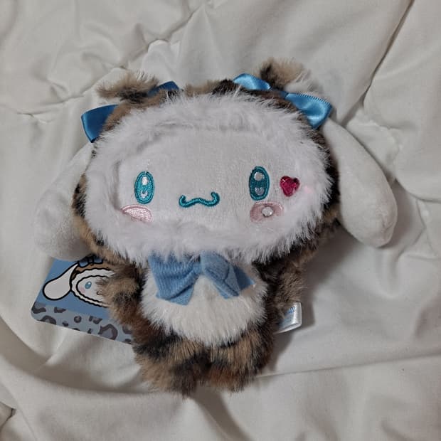 산리오 시나모롤 호피 인형 마스코트 파우치 키링 갸루