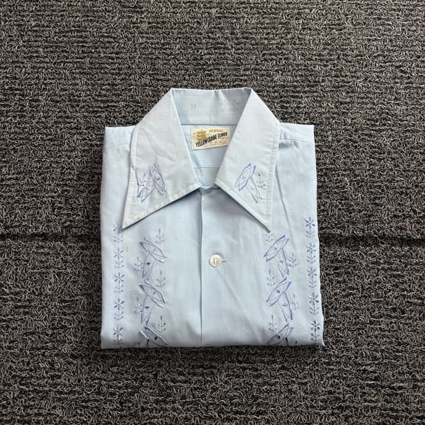 90s 옐로우 크레인 타워 구아야베라 쿠바 셔츠 4038