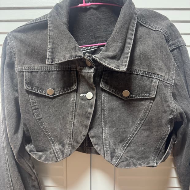 빈티지 크롭 볼레로 흑청 자켓