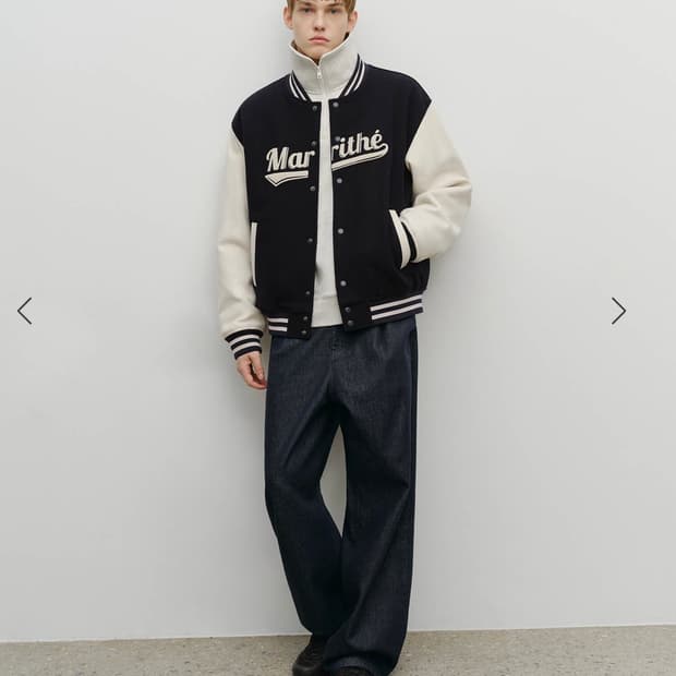 마리떼 WOOL VARSITY JACKET dark navy