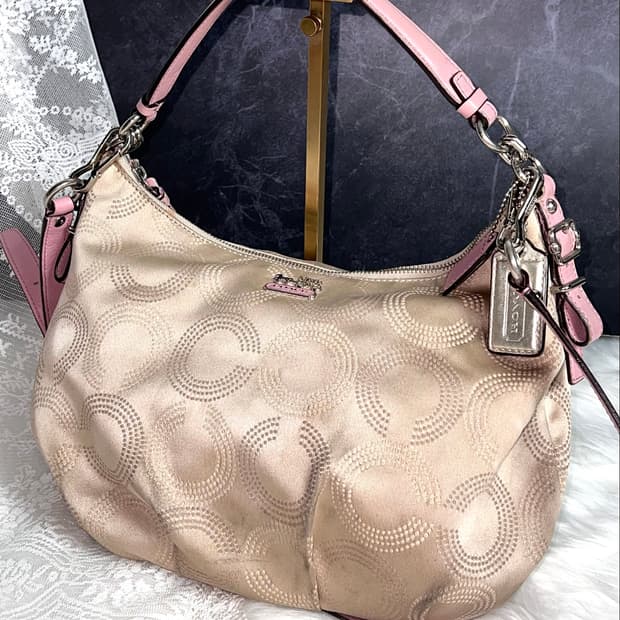 Coach Sakura Milk Satin Hobo 2-way