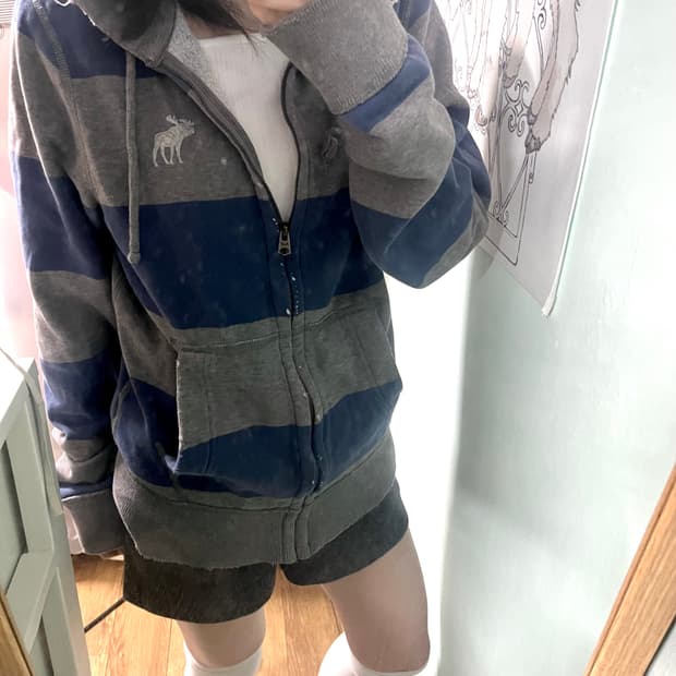 아베크롬비 데미지 후드집업 