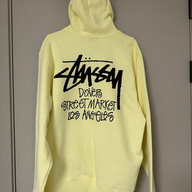 스투시 도버 스트리트 마켓 후드집업 페일 옐로우