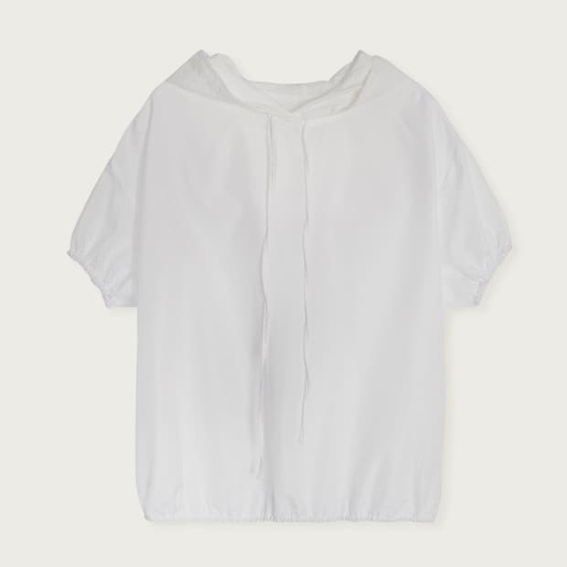 PESTO DOT HOODED BLOUSE WHITE
