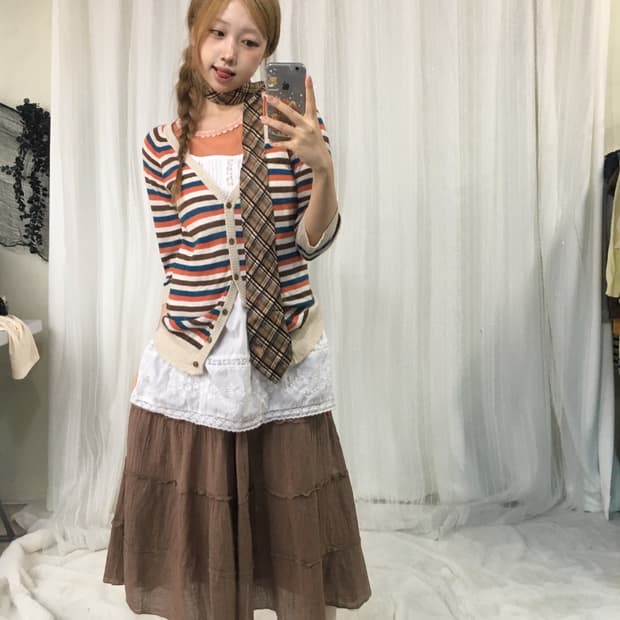 빈티지 당근 도토리 브라운 모리 코디세트