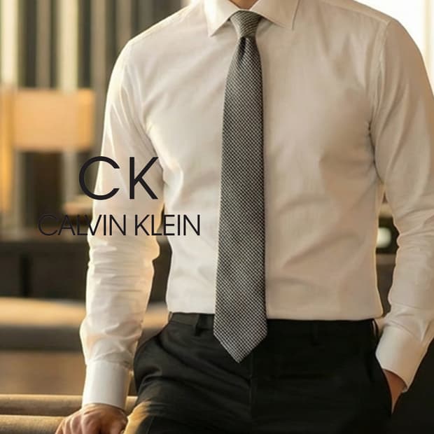 캘빈클라인 실크 블랙 패턴 넥타이 7.8cm A+등급 K2381
