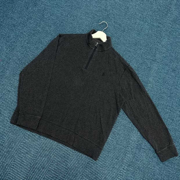 [L] 폴로 반집업 니트