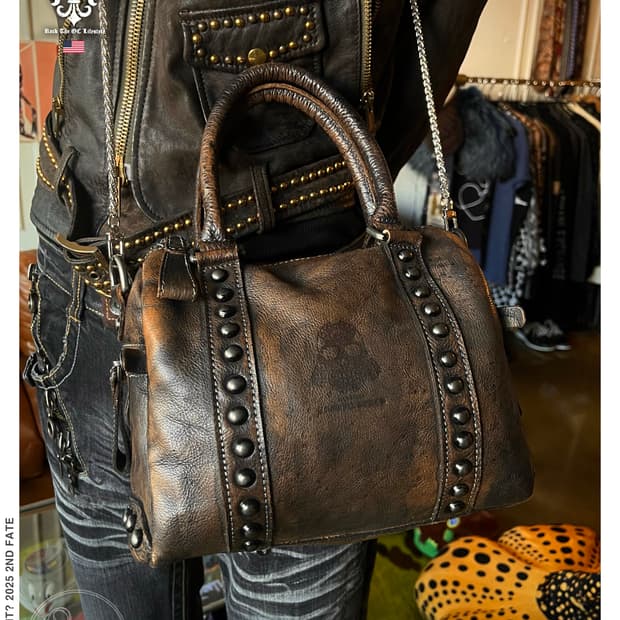 90-00s LAGUNA BEACH Studs Leather Bag