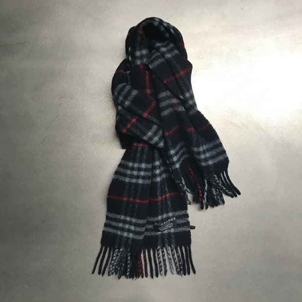 버버리 정품 램스울 머플러 네이비