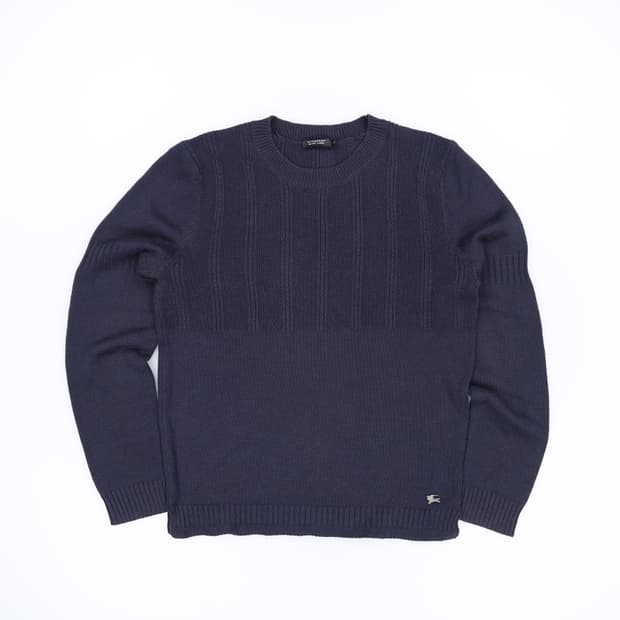 [L] 버버리 블랙라벨 롱슬리브 풀오버 케이블 니트 스웨터 3860