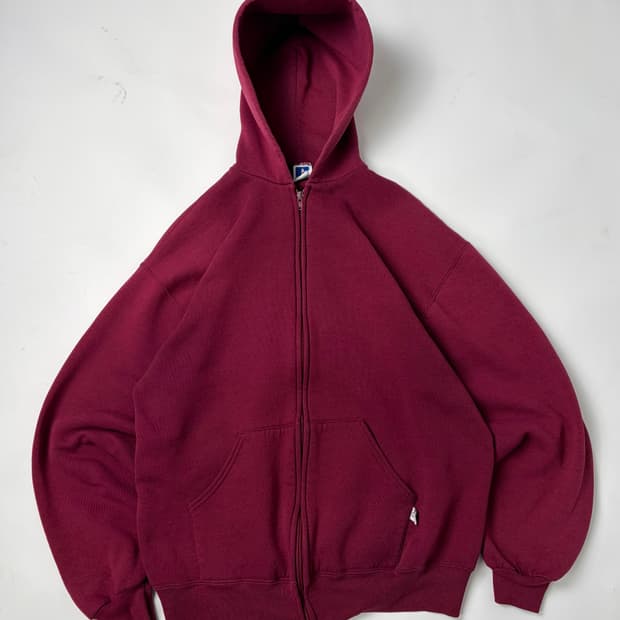 90s Russell Zip Up Hoodie (burgundy)