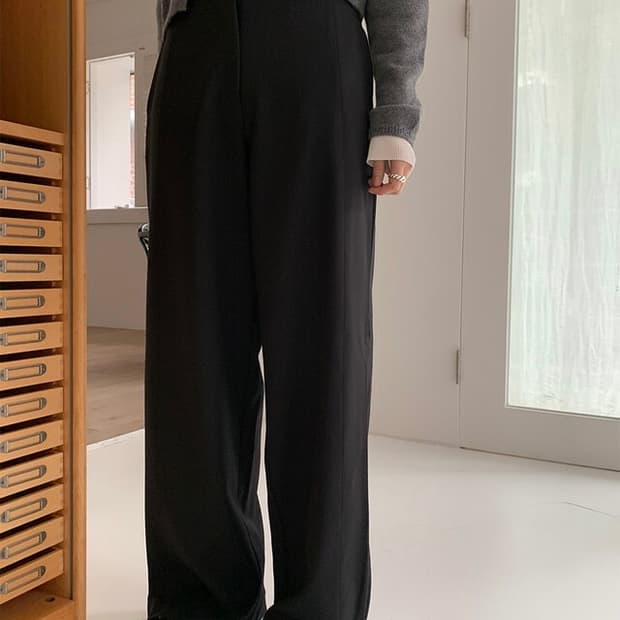 킨다베이지 버트너 비조 슬랙스(롱버전, L)